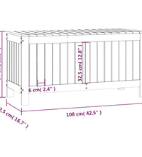 Gartentruhe Grau 108x42,5x54 cm Massivholz Kiefer