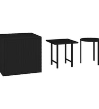 Beistelltische 3 Stk. Schwarz Poly Rattan