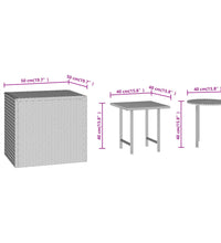 Beistelltische 3 Stk. Schwarz Poly Rattan