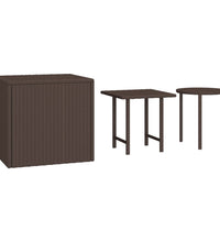 Beistelltische 3 Stk. Braun Poly Rattan