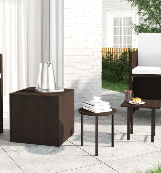 Beistelltische 3 Stk. Braun Poly Rattan