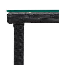 Beistelltisch Schwarz 45x45x45 cm Poly Rattan und Hartglas