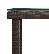 Beistelltisch Braun 45x45x45 cm Poly Rattan und Hartglas
