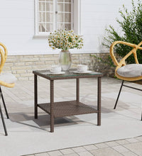 Beistelltisch Braun 45x45x45 cm Poly Rattan und Hartglas