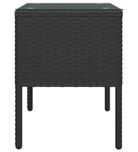 Beistelltisch Schwarz 53x37x48 cm Poly Rattan und Hartglas
