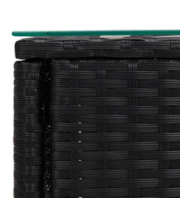 Beistelltisch Schwarz 53x37x48 cm Poly Rattan und Hartglas
