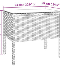 Beistelltisch Schwarz 53x37x48 cm Poly Rattan und Hartglas