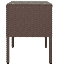 Beistelltisch Braun 53x37x48 cm Poly Rattan und Hartglas