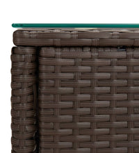 Beistelltisch Braun 53x37x48 cm Poly Rattan und Hartglas