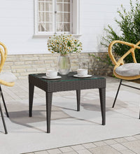 Beistelltisch Schwarz 50x50x38 cm Poly Rattan und Hartglas