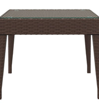 Beistelltisch Braun 50x50x38 cm Poly Rattan und Hartglas