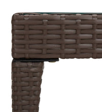 Beistelltisch Braun 50x50x38 cm Poly Rattan und Hartglas