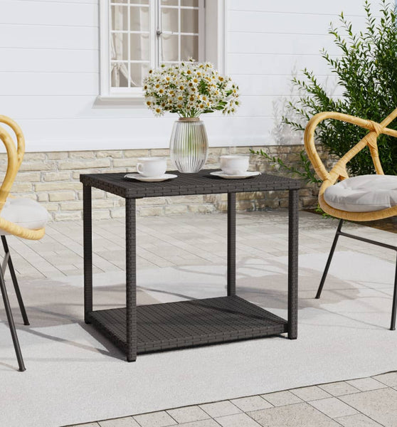 Beistelltisch Schwarz 55x45x49 cm Poly Rattan