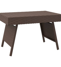 Beistelltisch Klappbar Braun 60x40x38 cm Poly Rattan