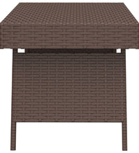 Beistelltisch Klappbar Braun 60x40x38 cm Poly Rattan