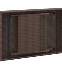 Beistelltisch Klappbar Braun 60x40x38 cm Poly Rattan
