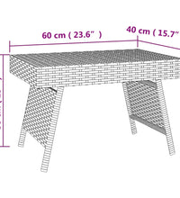 Beistelltisch Klappbar Braun 60x40x38 cm Poly Rattan