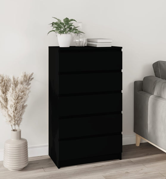 Schubladenschrank Schwarz 60x36x103 cm Holzwerkstoff