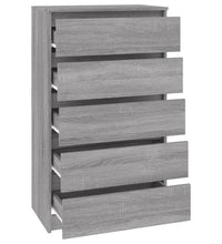 Schubladenschrank Grau Sonoma 60x36x103 cm Holzwerkstoff