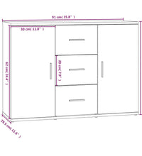 Sideboard Schwarz 91x29,5x65 cm Holzwerkstoff