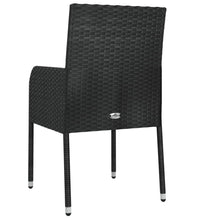 Gartenstühle mit Kissen 4 Stk. Poly Rattan Schwarz