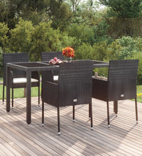 Gartenstühle mit Kissen 4 Stk. Poly Rattan Schwarz