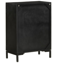 Sideboard Schwarz 55x30x77 cm Massivholz Mango und Eisen