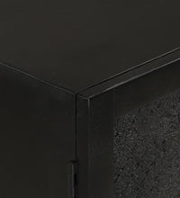 Sideboard Schwarz 55x30x77 cm Massivholz Mango und Eisen