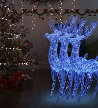 XXL Rentiere Weihnachtsdekoration Acryl 250 LED 3 Stk. 180 cm