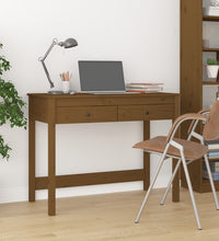 Schreibtisch mit Schubladen Honigbraun 100x50x78 cm Massivholz