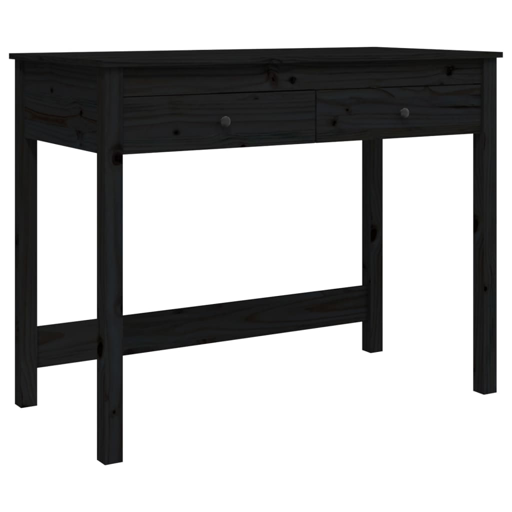 Schreibtisch mit Schubladen Schwarz 100x50x78 cm Massivholz