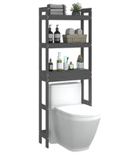 Toilettenregal Grau 63x26x171 cm Massivholz Kiefer