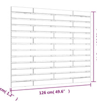 Wand-Kopfteil Grau 126x3x91,5 cm Massivholz Kiefer