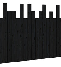 Wand-Kopfteil Schwarz 108x3x80 cm Massivholz Kiefer