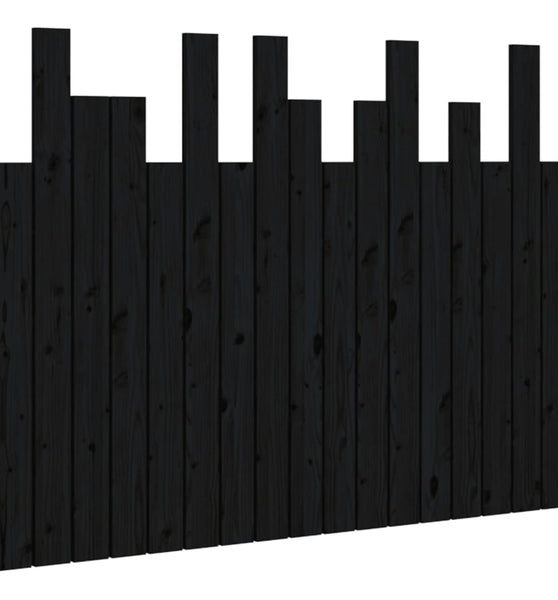 Wand-Kopfteil Schwarz 108x3x80 cm Massivholz Kiefer