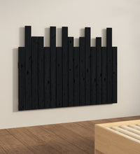 Wand-Kopfteil Schwarz 108x3x80 cm Massivholz Kiefer