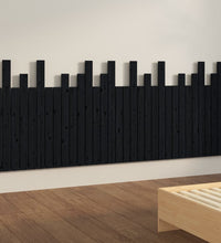 Wand-Kopfteil Schwarz 204x3x80 cm Massivholz Kiefer