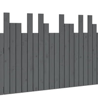 Wand-Kopfteil Grau 127,5x3x80 cm Massivholz Kiefer