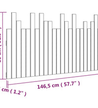 Wand-Kopfteil Weiß 146,5x3x80 cm Massivholz Kiefer