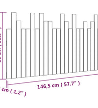 Wand-Kopfteil Schwarz 146,5x3x80 cm Massivholz Kiefer