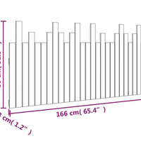 Wand-Kopfteil Schwarz 166x3x80 cm Massivholz Kiefer