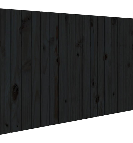 Wand-Kopfteil Schwarz 108x3x60 cm Massivholz Kiefer