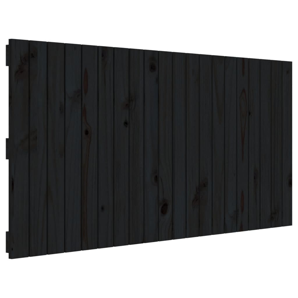 Wand-Kopfteil Schwarz 127,5x3x60 cm Massivholz Kiefer