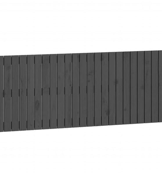 Wand-Kopfteil Grau 147x3x60 cm Massivholz Kiefer