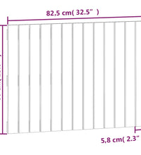 Wand-Kopfteil Grau 82,5x3x60 cm Massivholz Kiefer