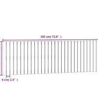Wand-Kopfteil Weiß 185x3x60 cm Massivholz Kiefer