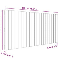 Wand-Kopfteil Grau 140x3x60 cm Massivholz Kiefer