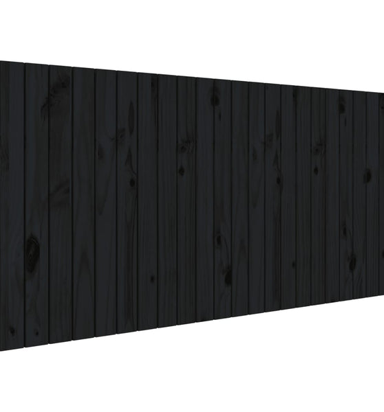 Wand-Kopfteil Schwarz 140x3x60 cm Massivholz Kiefer