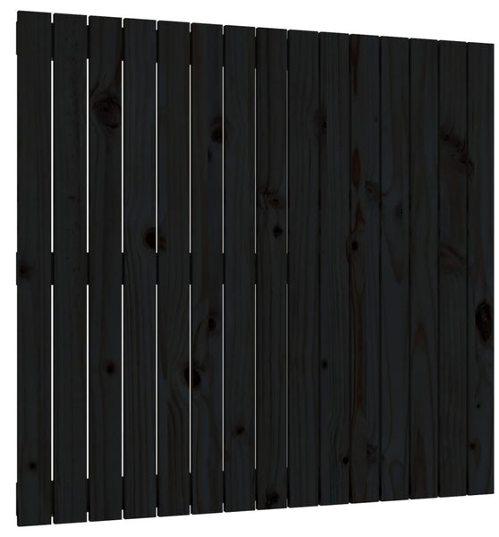 Wand-Kopfteil Schwarz 95,5x3x90 cm Massivholz Kiefer