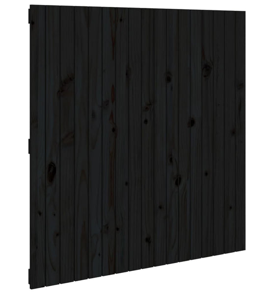 Wand-Kopfteil Schwarz 108x3x110 cm Massivholz Kiefer